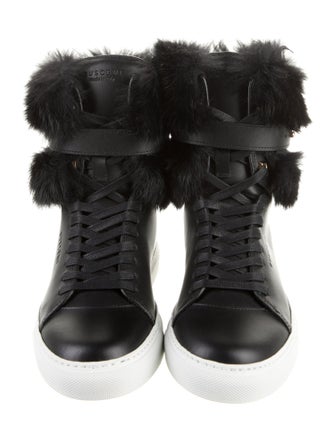 Buscemi Leather Faux Fur Trim Sneakers