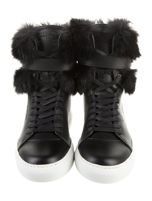 Buscemi Leather Faux Fur Trim Sneakers
