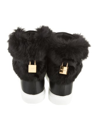 Buscemi Leather Faux Fur Trim Sneakers