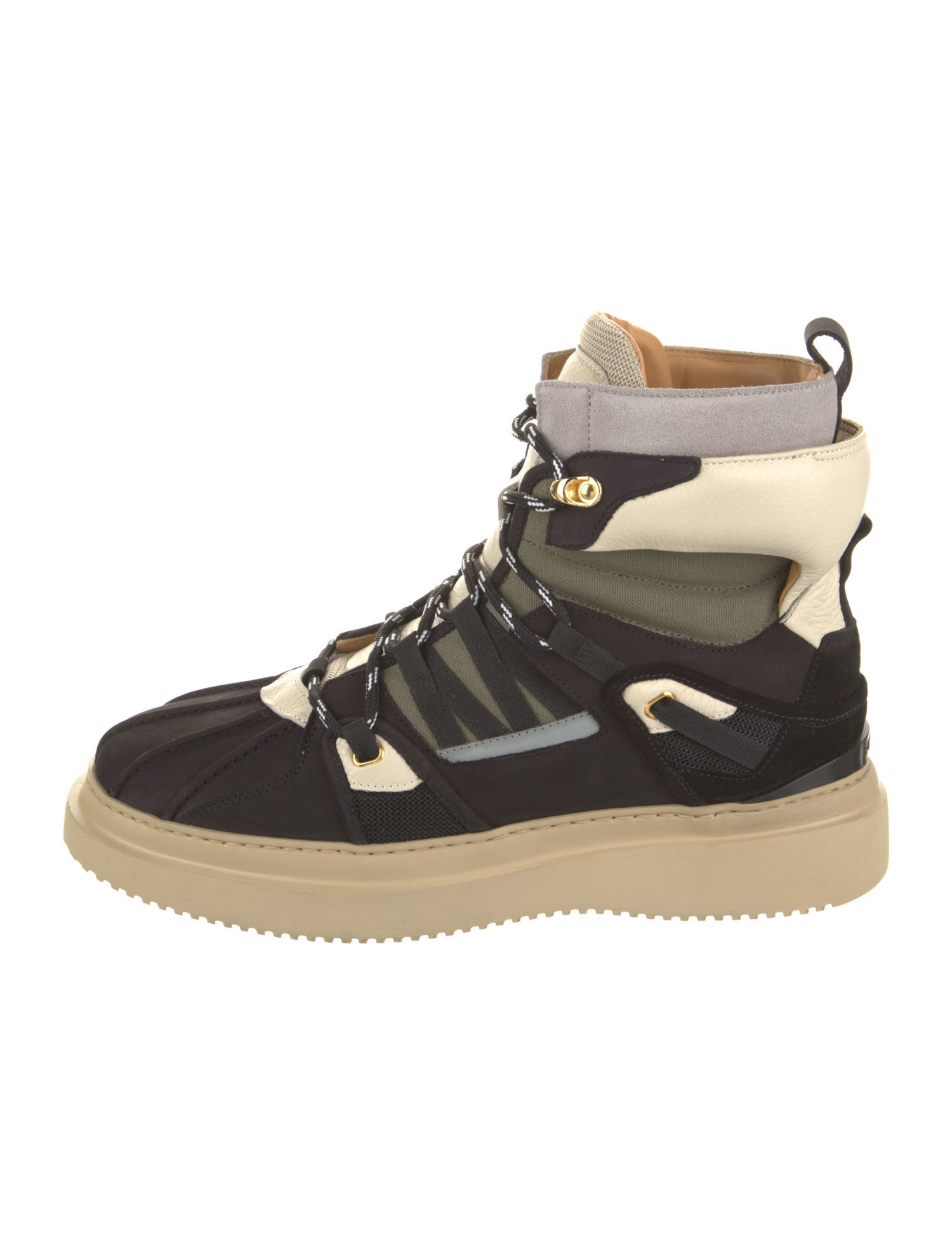 Buscemi Canvas Colorblock Pattern Hiking Boots