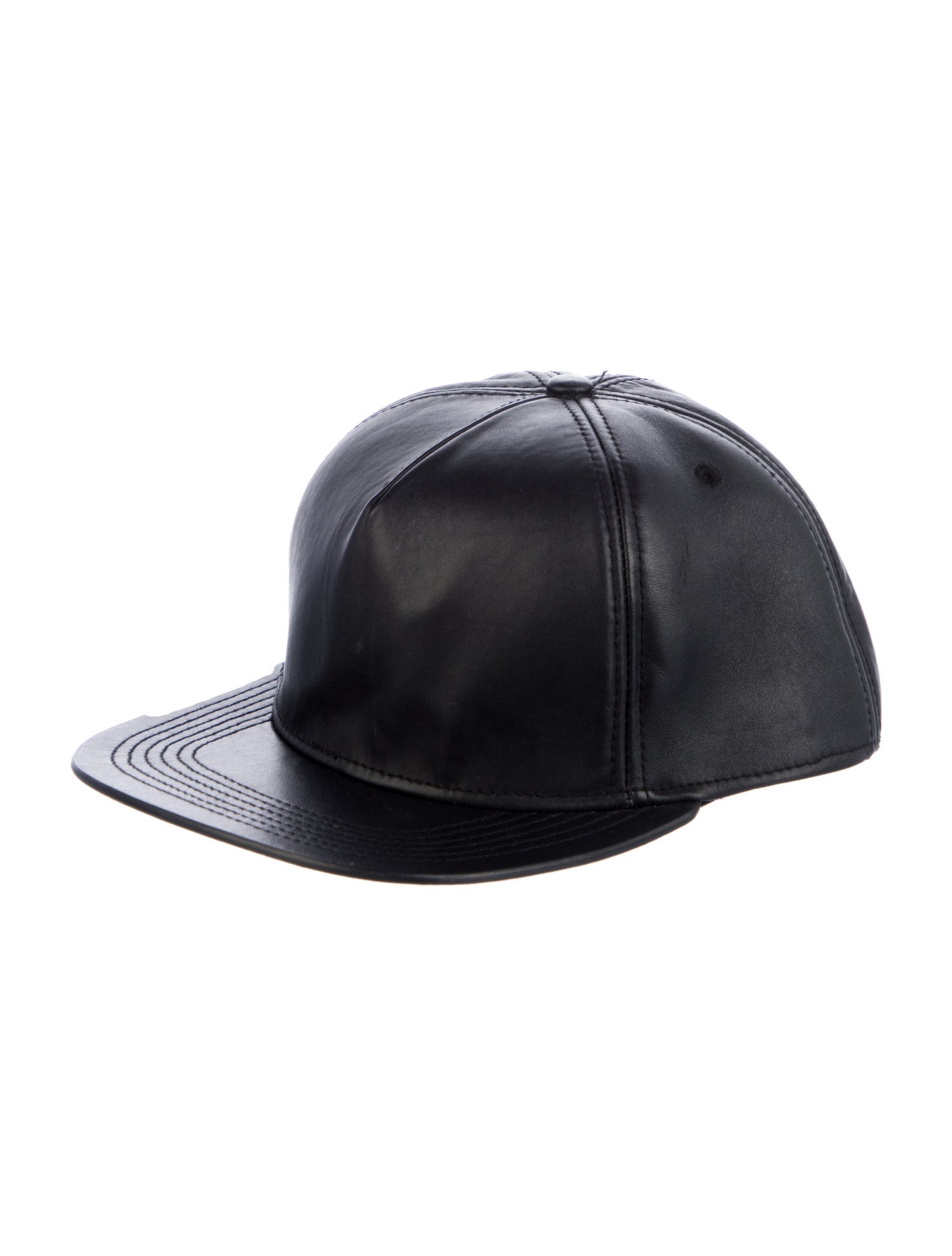 Buscemi Black Leather Buscemi Hat