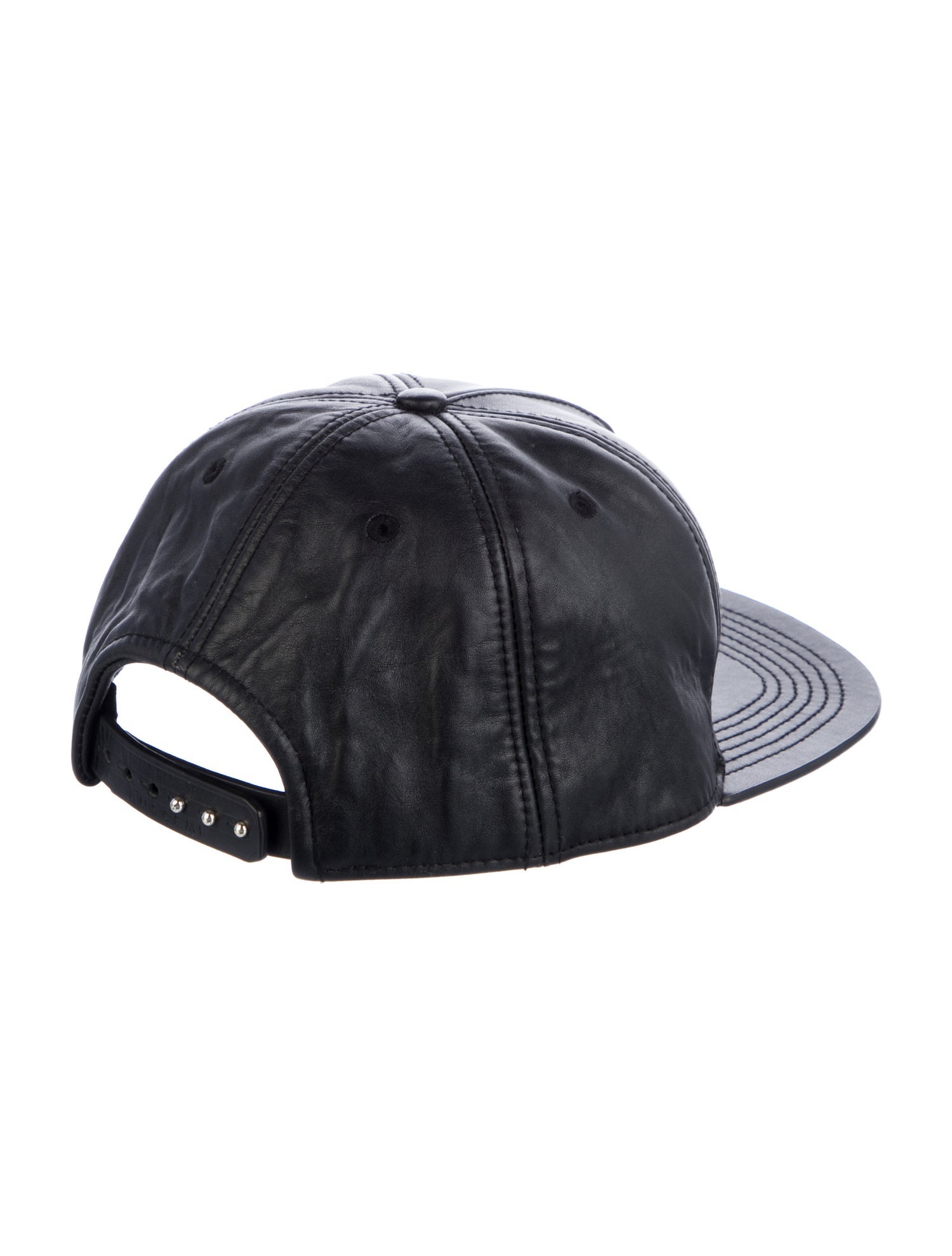 Buscemi Black Leather Buscemi Hat