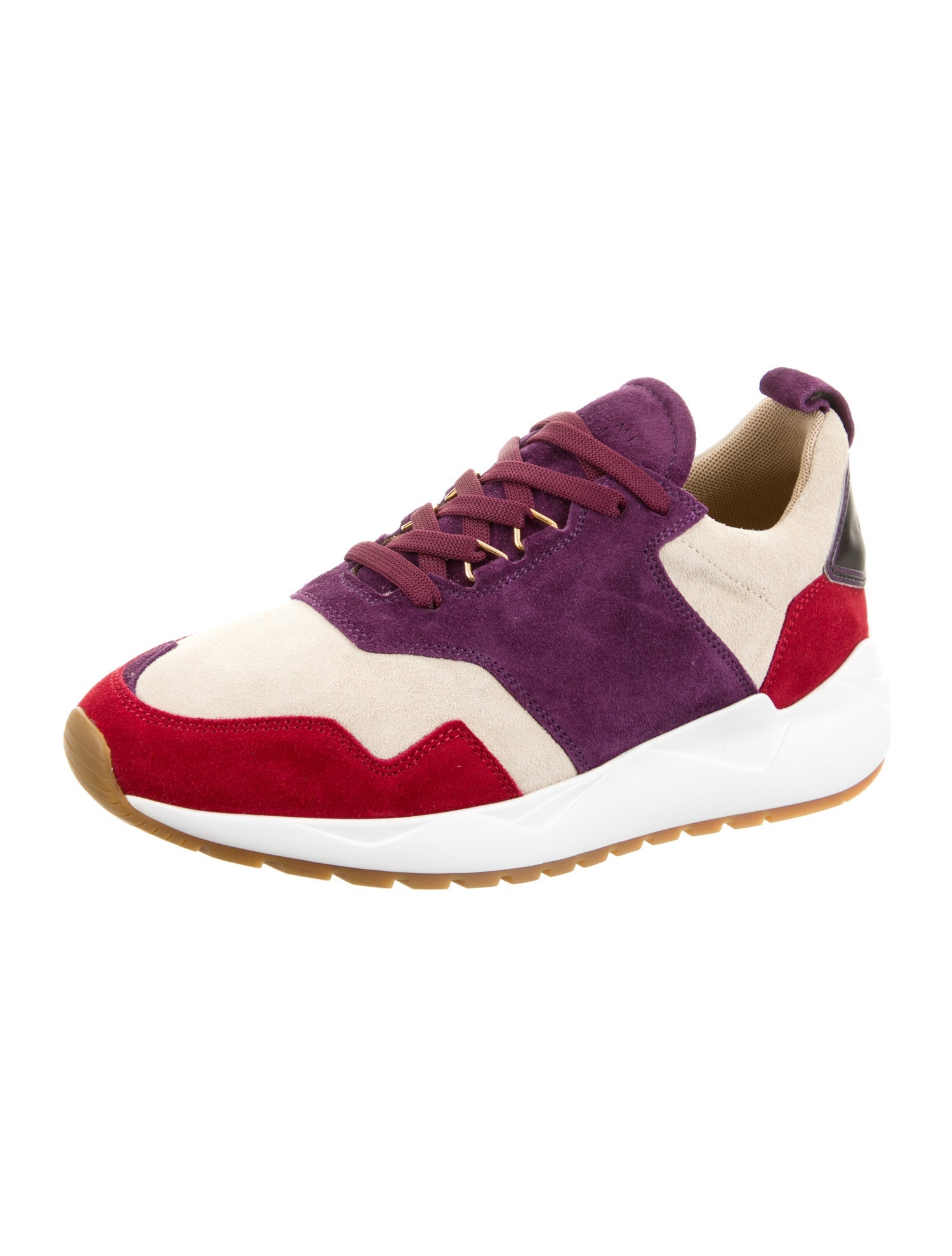 Buscemi Suede Colorblock Pattern Athletic Sneakers