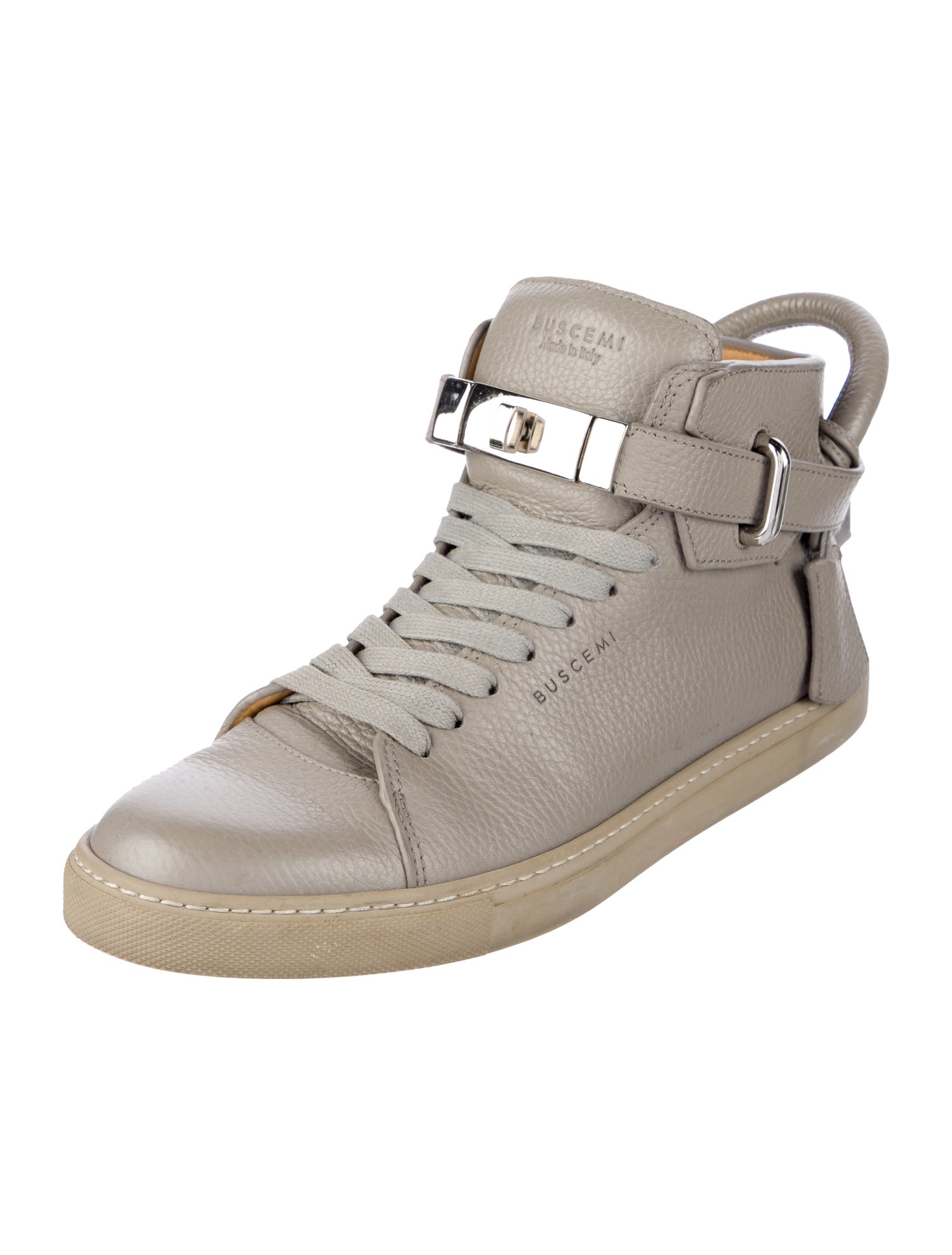 Buscemi Leather Colorblock Pattern Wedge Sneakers