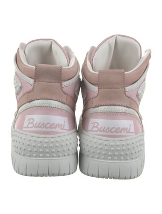 Buscemi Leather Colorblock Pattern Sneakers