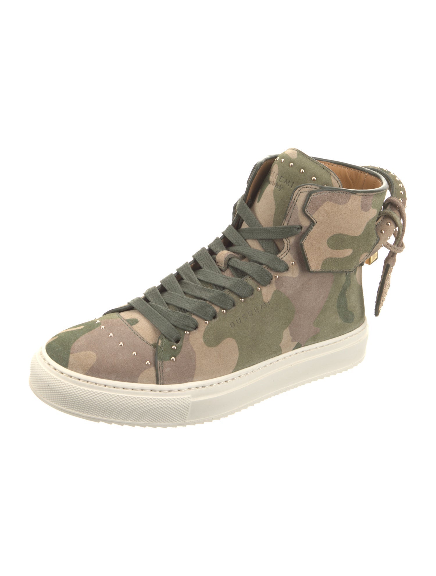 Buscemi Leather Camouflage Print Sneakers