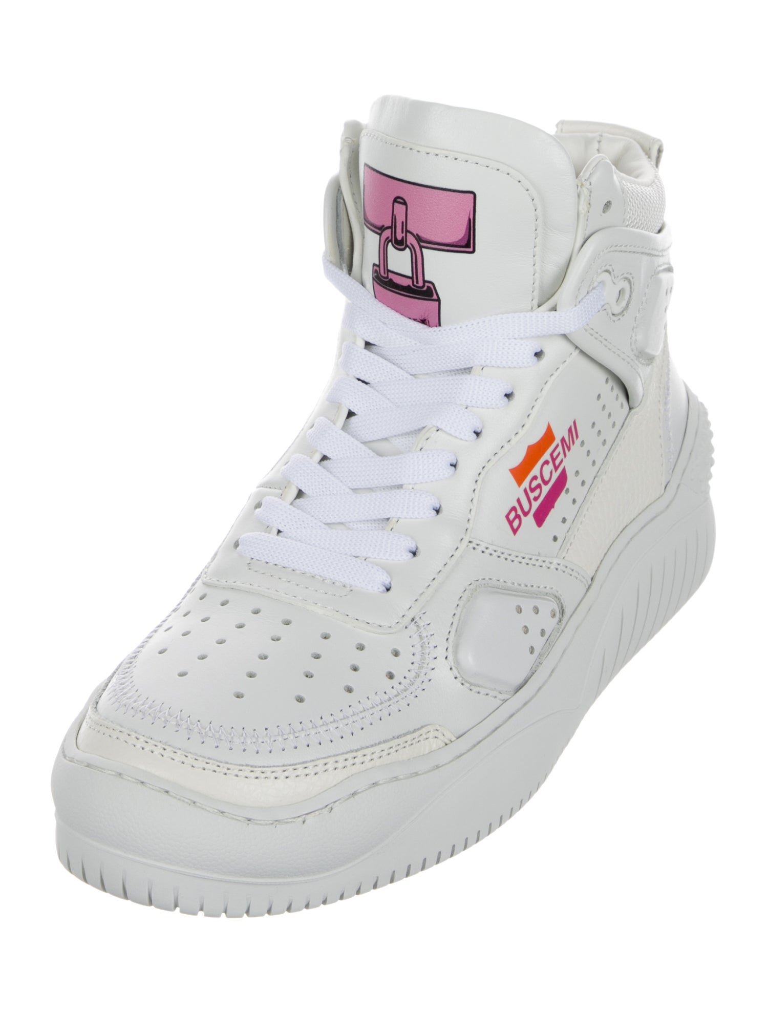 Buscemi Leather Printed Wedge Sneakers