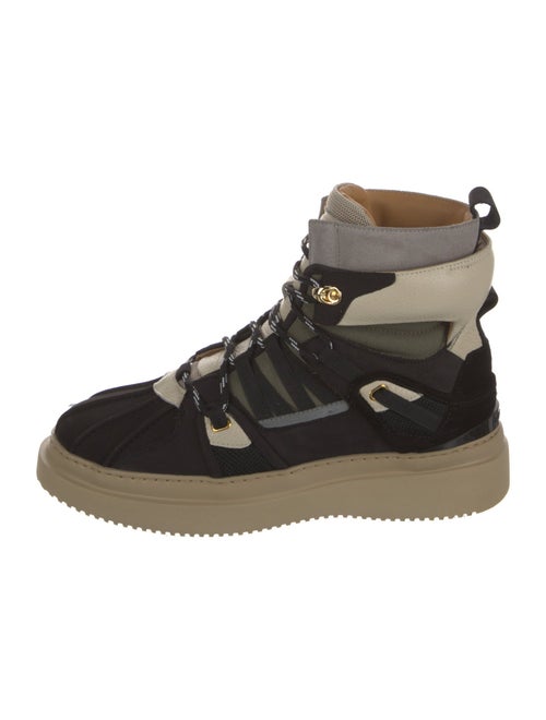 Buscemi Leather Colorblock Pattern Hiking Boots