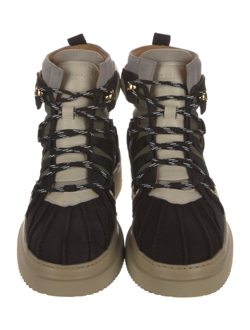 Buscemi Leather Colorblock Pattern Hiking Boots