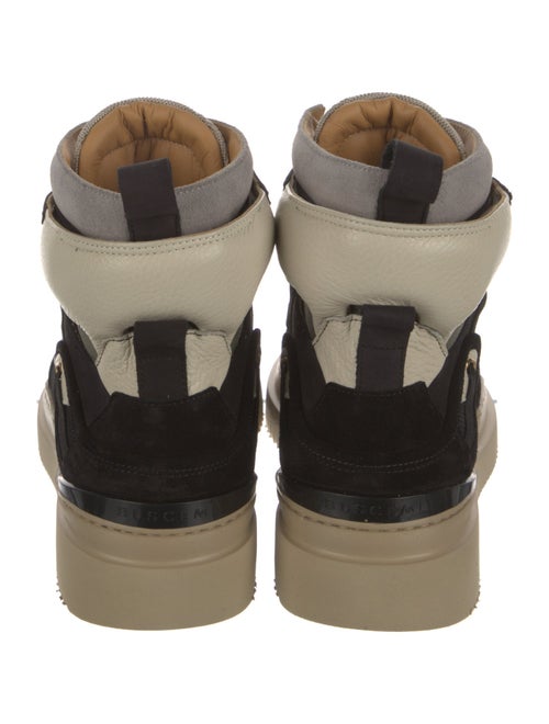 Buscemi Leather Colorblock Pattern Hiking Boots