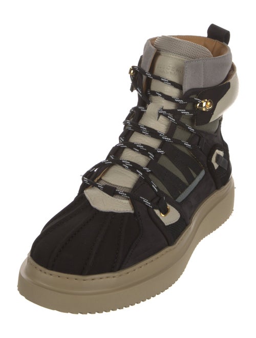 Buscemi Leather Colorblock Pattern Hiking Boots