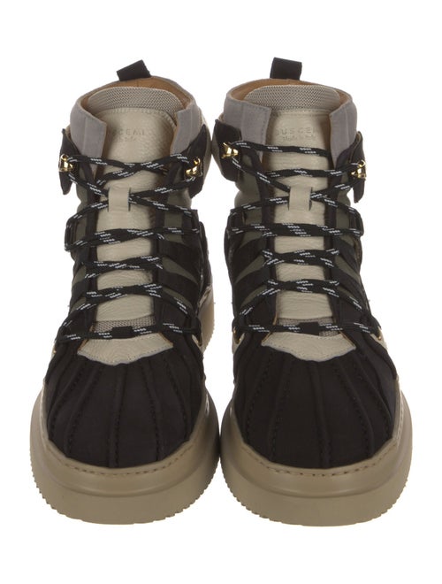 Buscemi Leather Colorblock Pattern Hiking Boots