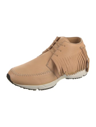 Buscemi Leather Studded Accents Lace-Up Boots