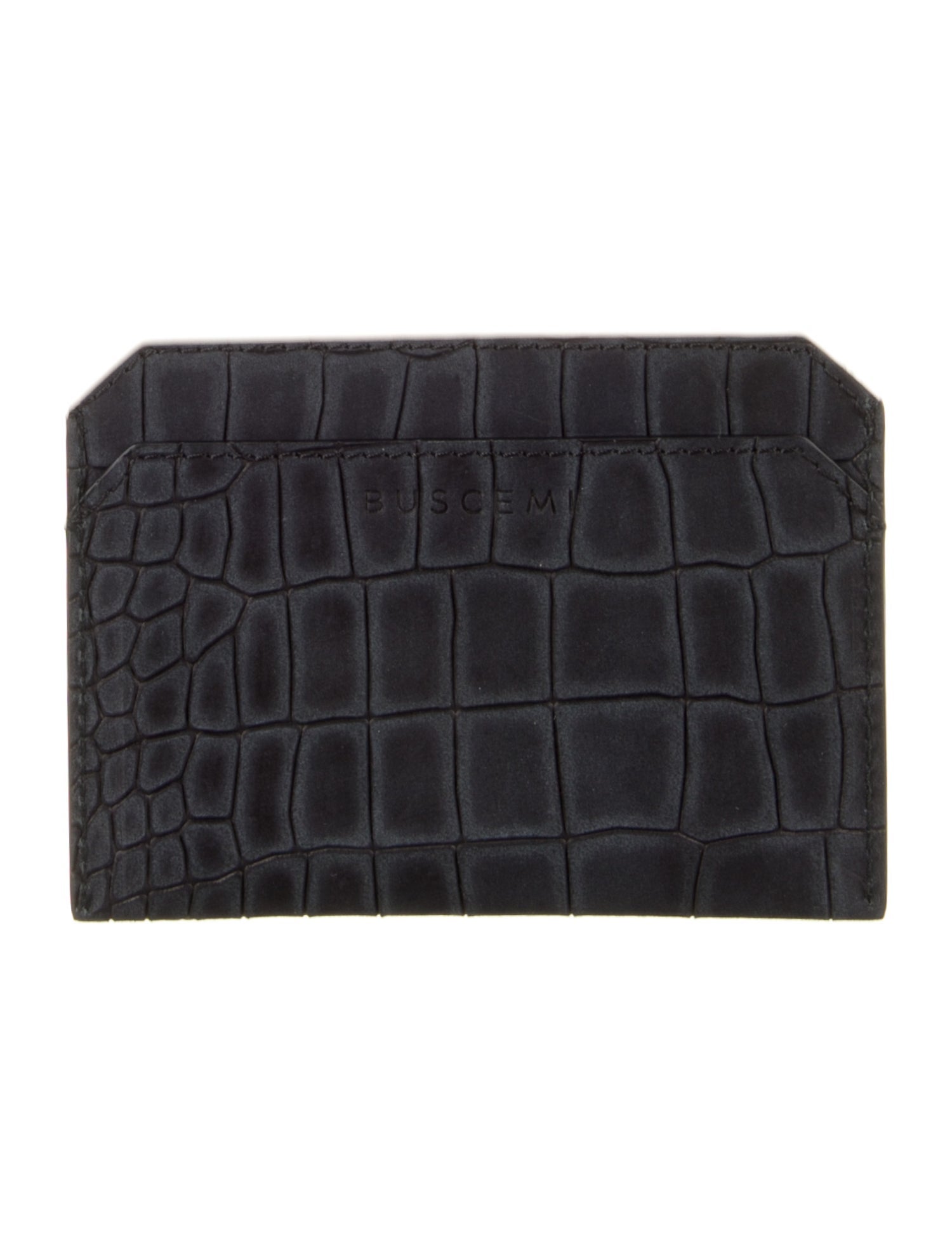 Buscemi Embossed Leather Animal Print Compact Wallet