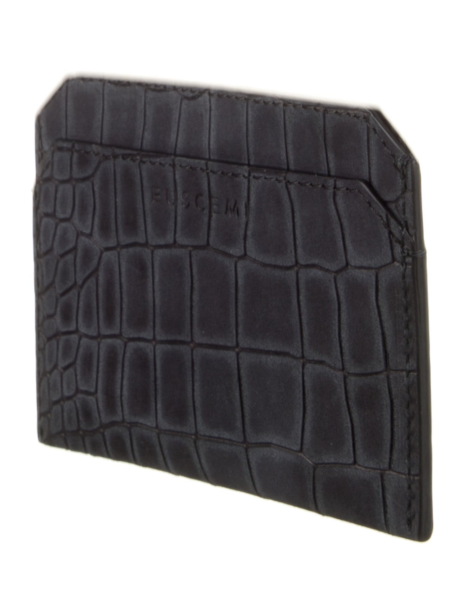 Buscemi Embossed Leather Animal Print Compact Wallet