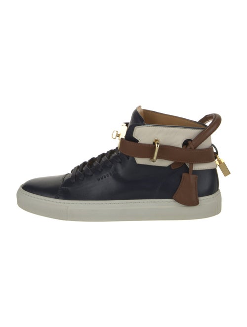 Buscemi Leather Colorblock Pattern Sneakers
