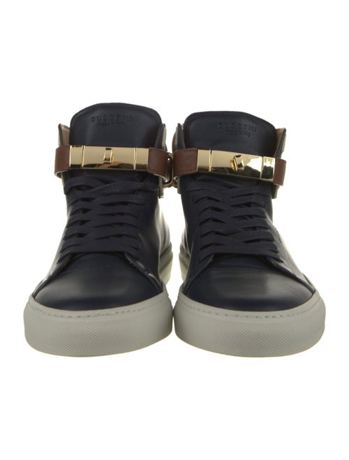Buscemi Leather Colorblock Pattern Sneakers