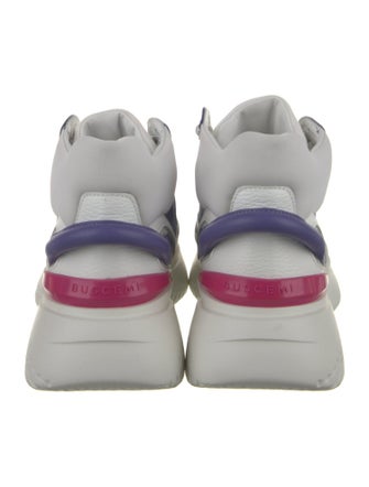 Buscemi Leather Colorblock Pattern Sneakers