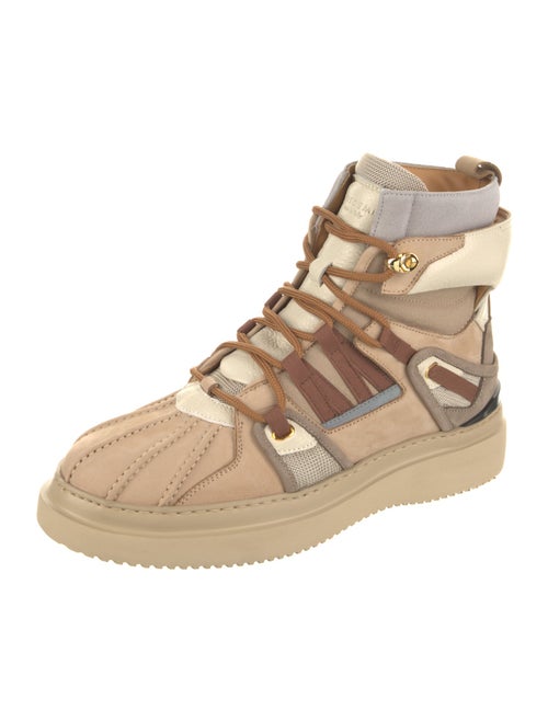 Buscemi Suede Colorblock Pattern Hiking Boots