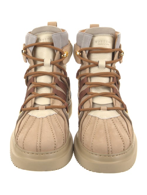 Buscemi Suede Colorblock Pattern Hiking Boots