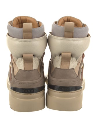 Buscemi Suede Colorblock Pattern Hiking Boots