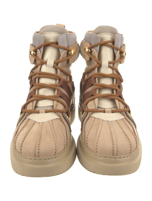 Buscemi Suede Colorblock Pattern Hiking Boots