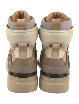 Buscemi Suede Colorblock Pattern Hiking Boots