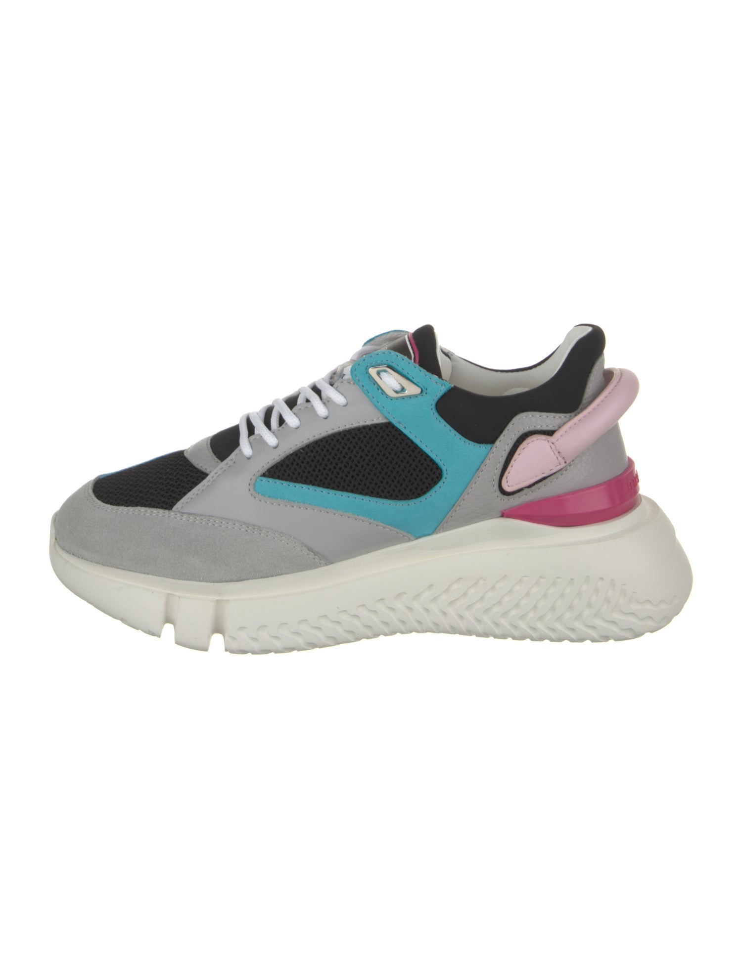 Buscemi Leather Colorblock Pattern Athletic Sneakers