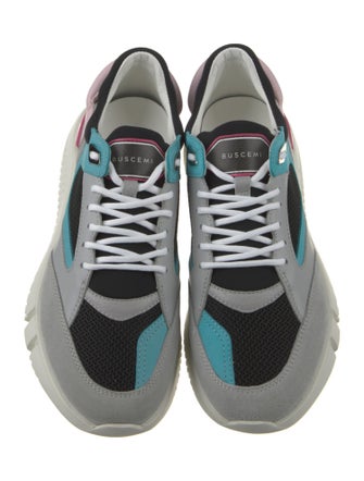 Buscemi Leather Colorblock Pattern Athletic Sneakers