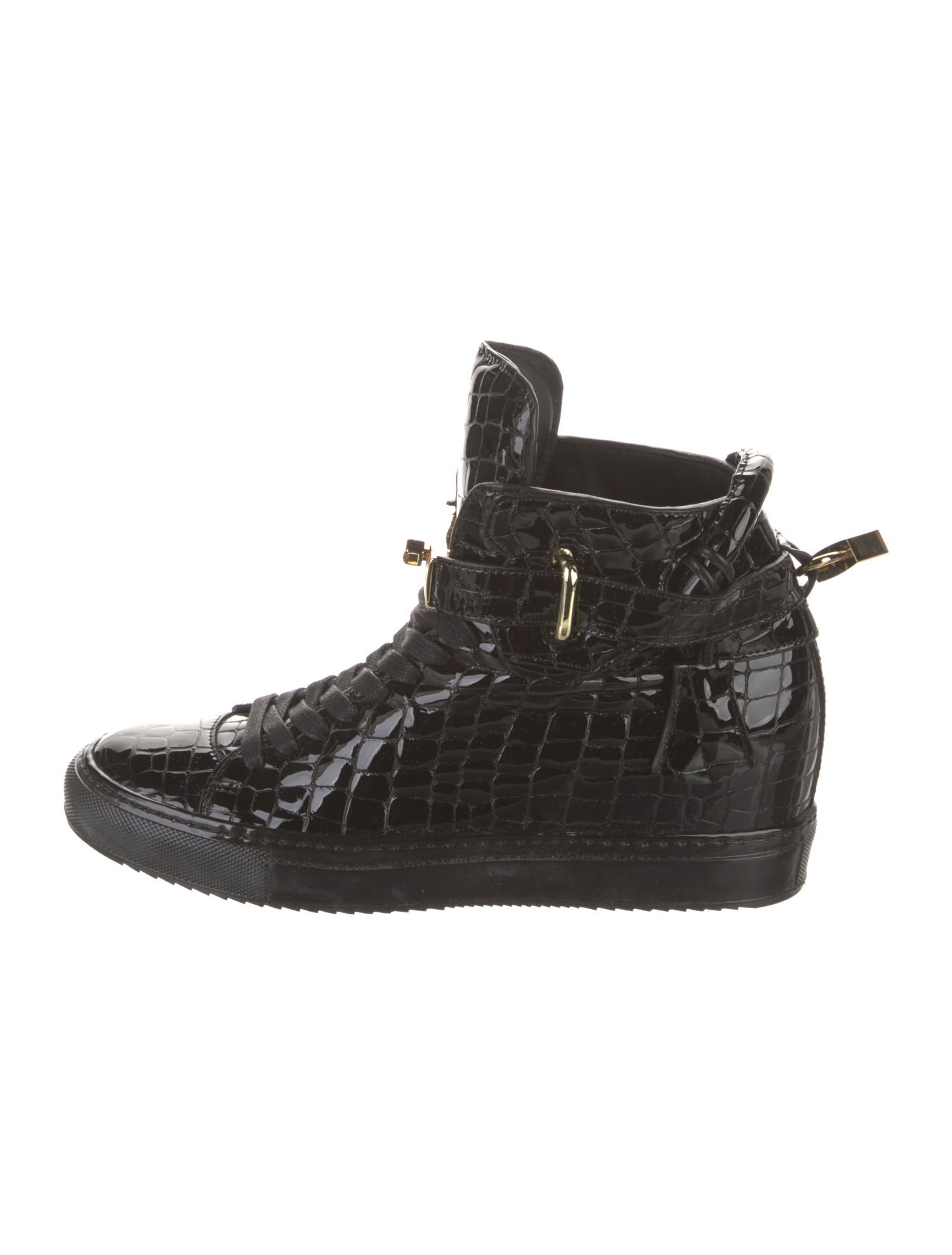 Buscemi Patent Leather Wedge Sneakers