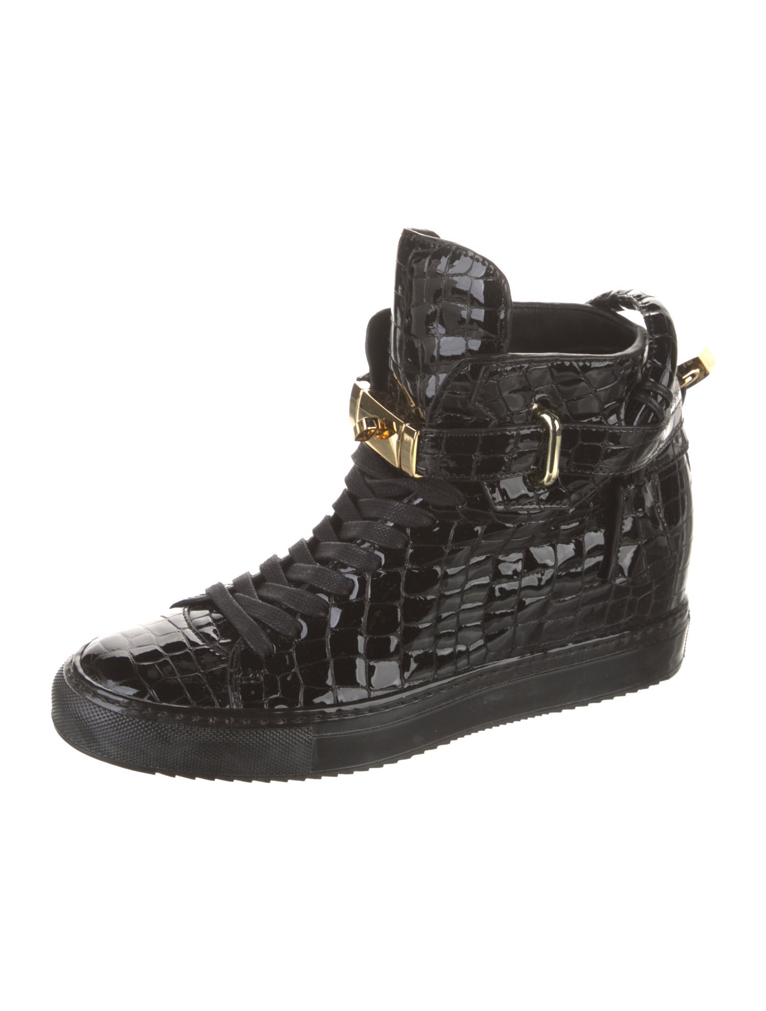 Buscemi Patent Leather Wedge Sneakers