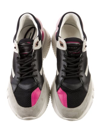 Buscemi Leather Colorblock Pattern Sneakers