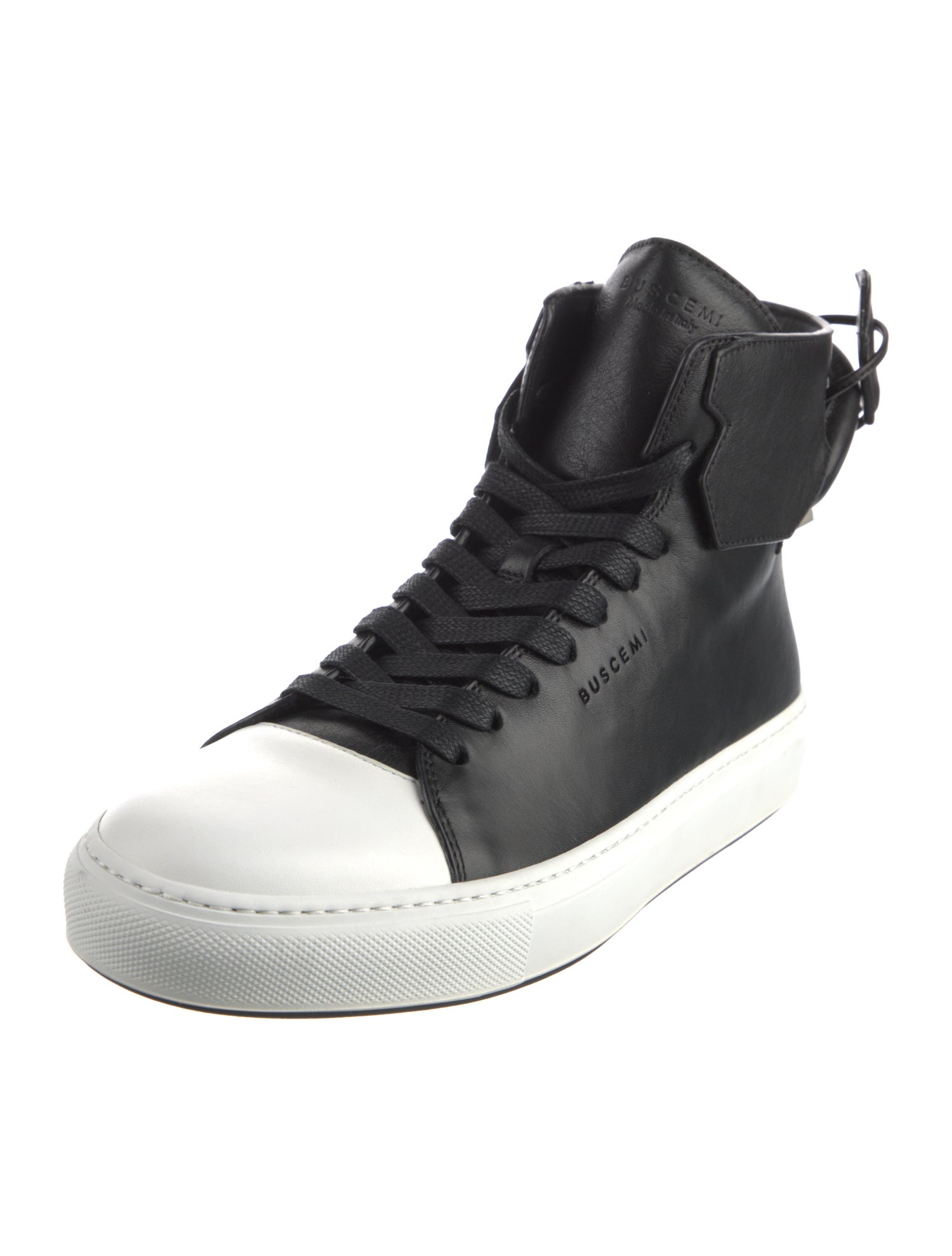 Buscemi Leather Colorblock Pattern Sneakers