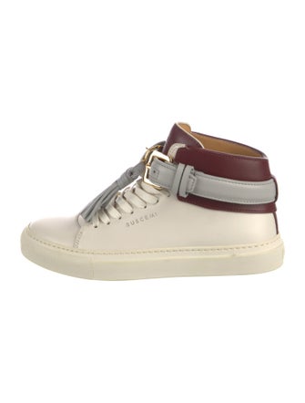 Buscemi Leather Colorblock Pattern Sneakers