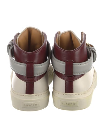 Buscemi Leather Colorblock Pattern Sneakers