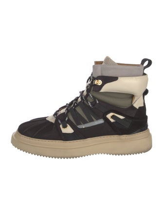 Buscemi Suede Colorblock Pattern Hiking Boots