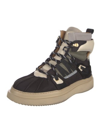 Buscemi Suede Colorblock Pattern Hiking Boots