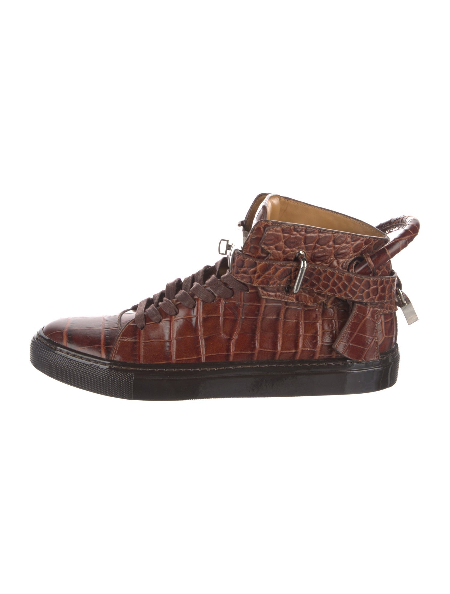 Buscemi Embossed Leather Lace-Up Boots