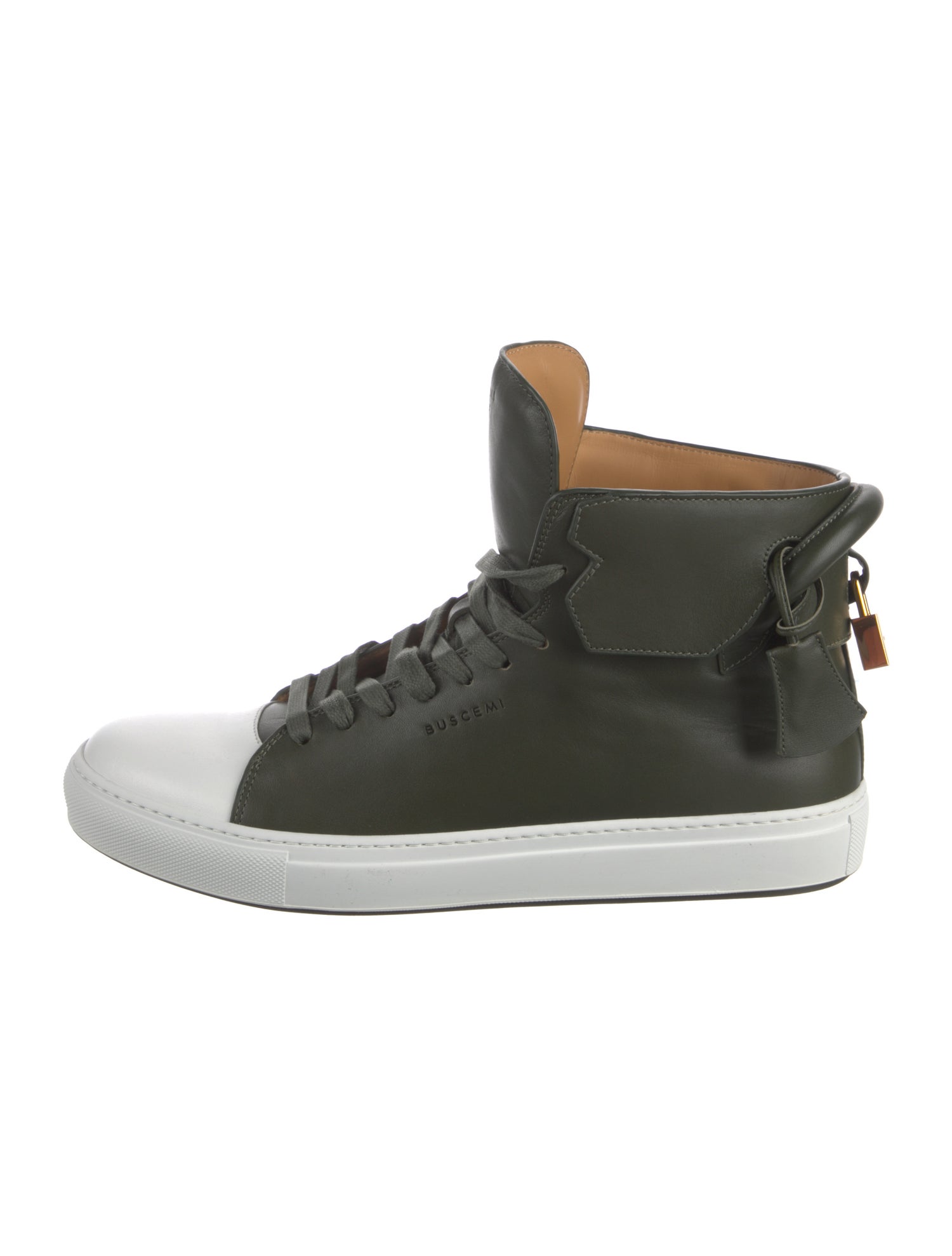 Buscemi Leather Colorblock Pattern Sneakers