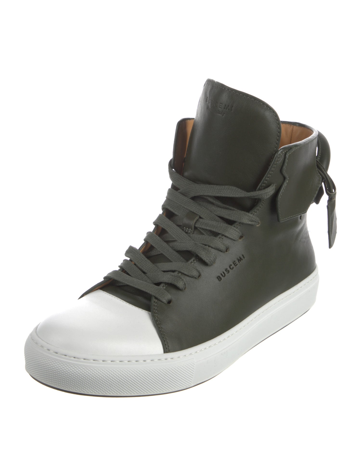 Buscemi Leather Colorblock Pattern Sneakers