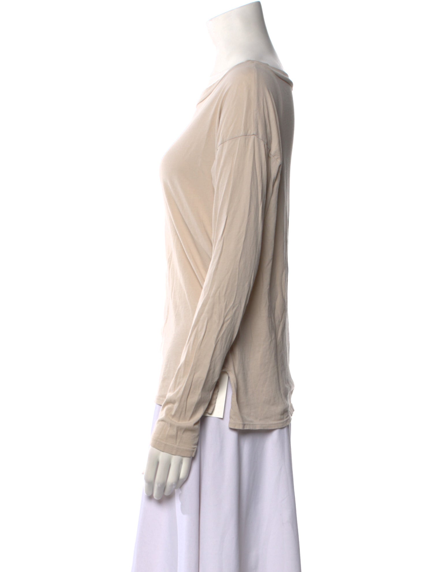 B Sides Bateau Neckline Long Sleeve Top