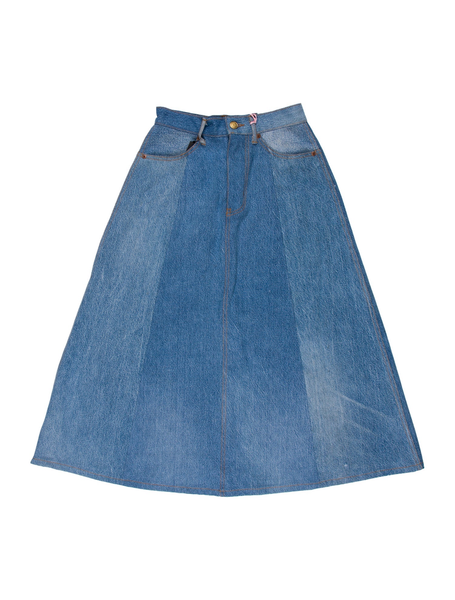 B Sides Distressed Accents Midi Length Skirt