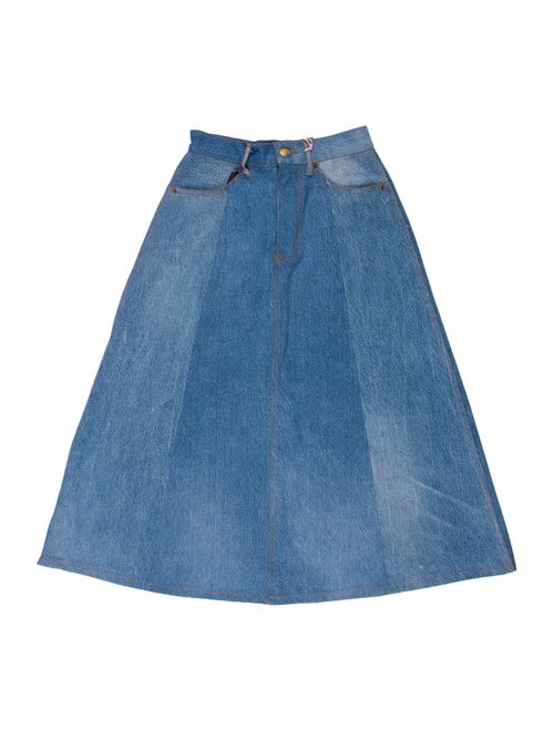 B Sides Distressed Accents Midi Length Skirt