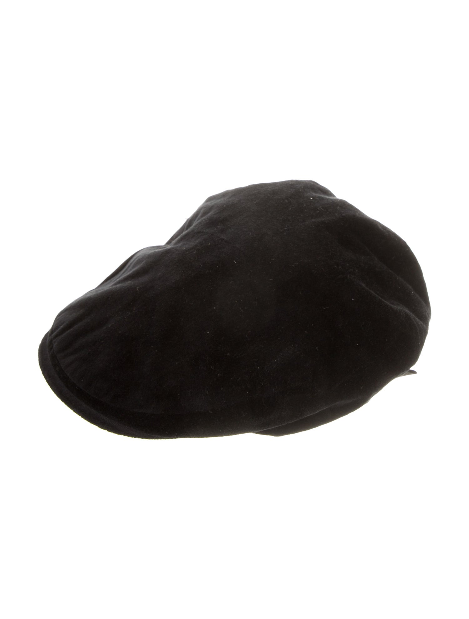 Borsalino Black Velvet Paper boy Hat Black Hats, Accessories