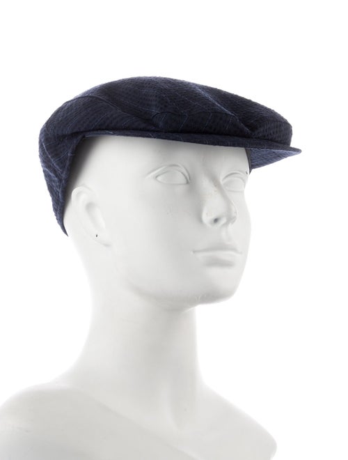 Borsalino Wool Stripped Pattern Print Newsboy Cap