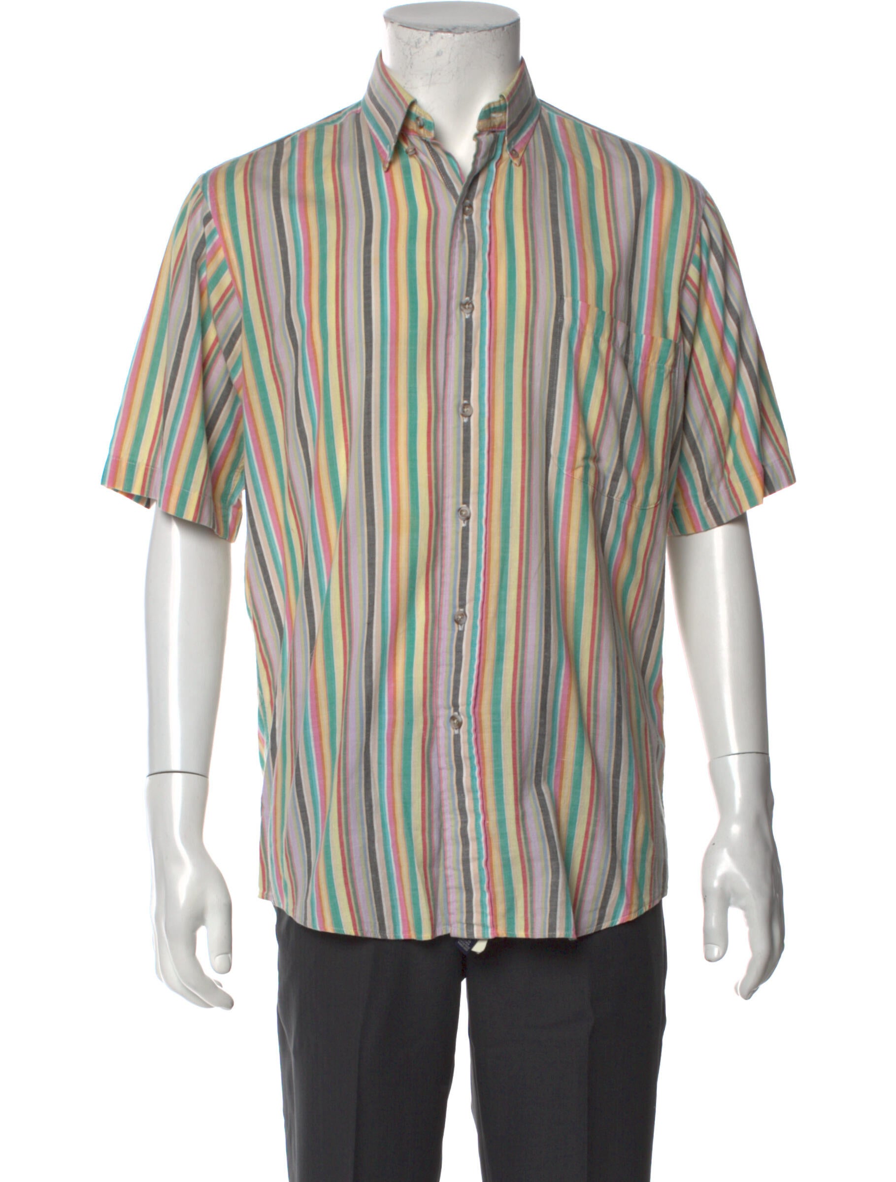 Burberry's Striped Three-Quarter Sleeve Shirt