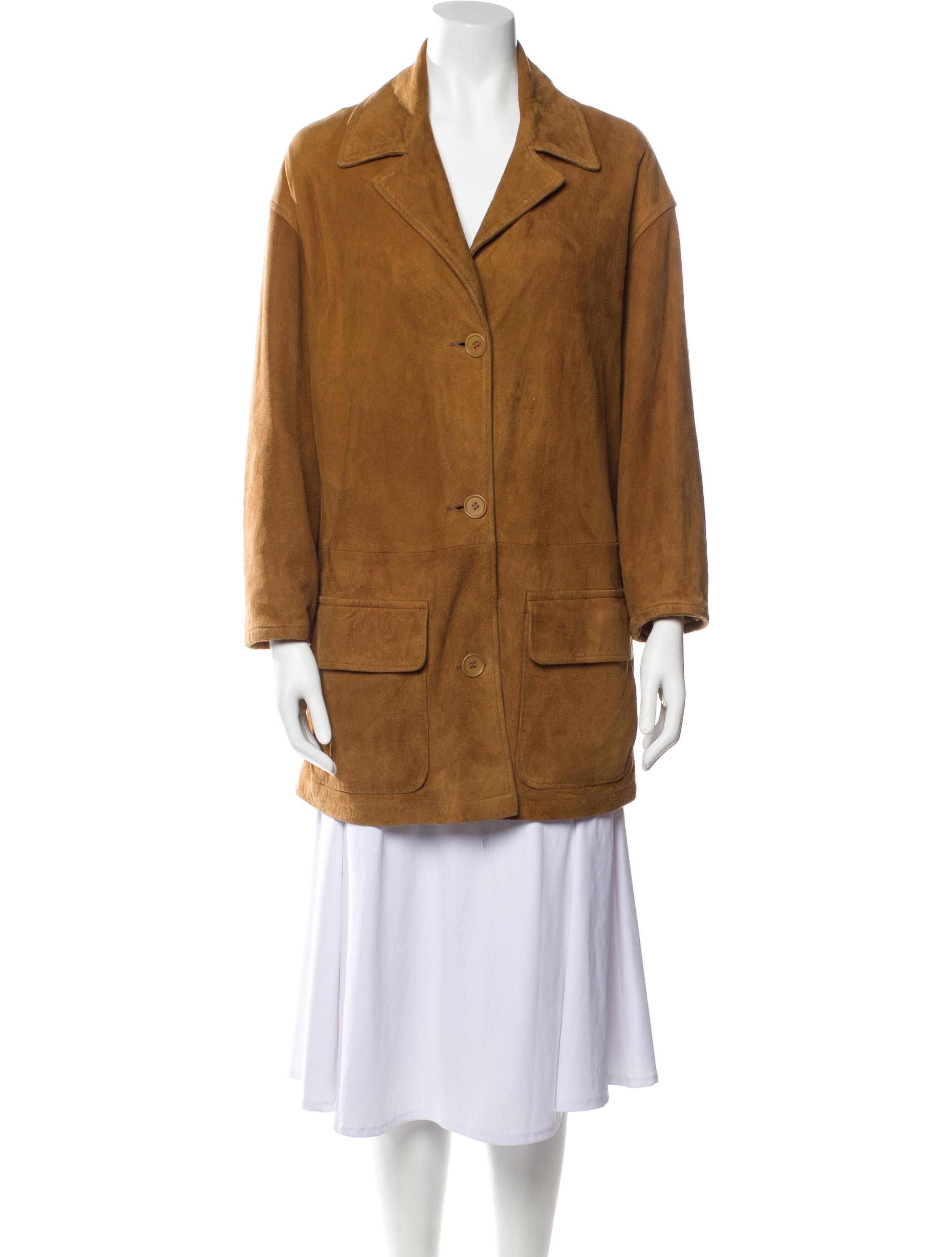 Burberry's Vintage Leather Coat Brown Coats, Clothing BSUYR26765