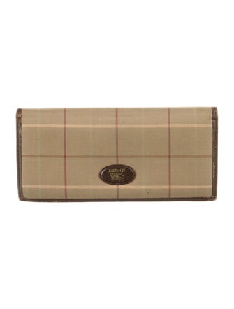 Burberry's Smoked Check Pattern Canvas Continental Wallet