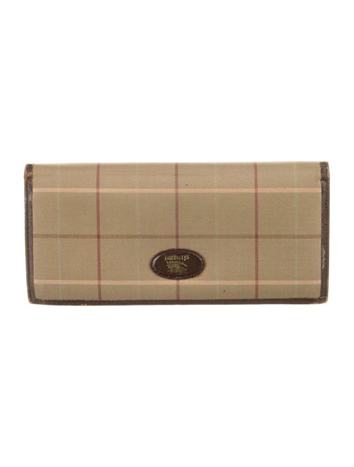 Burberry's Smoked Check Pattern Canvas Continental Wallet