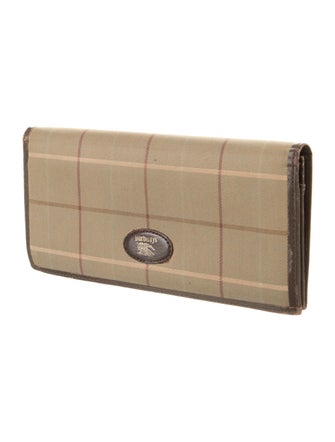 Burberry's Smoked Check Pattern Canvas Continental Wallet